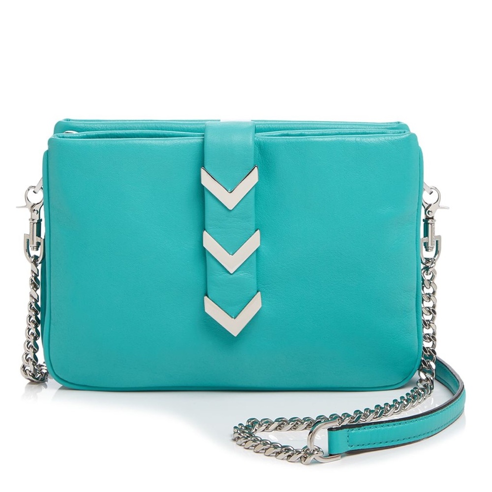 NEW Mackage Stassi Teal Leather Crossbody Bag $320